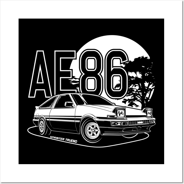 AE86 TRUENO (White Print) Wall Art by WINdesign